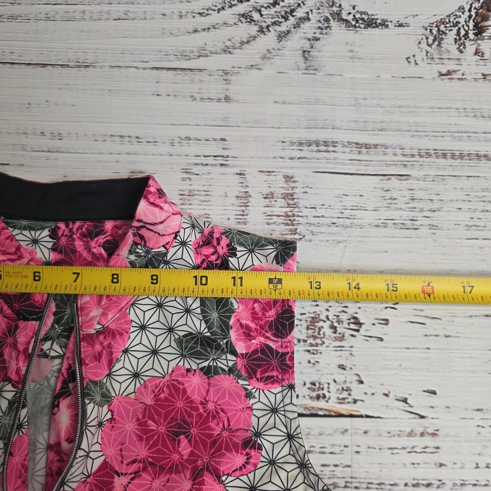 Tail Sleeveless 1/4 Zip Golf Shirt Top Womens XS Pink Floral Geometric Mock Neck - Picture 7 of 7